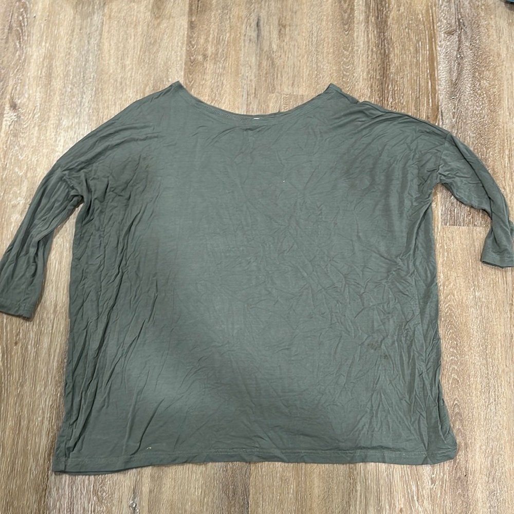 Piko envi free fashion loose fit XS olive green 3/4 sleeve blouse